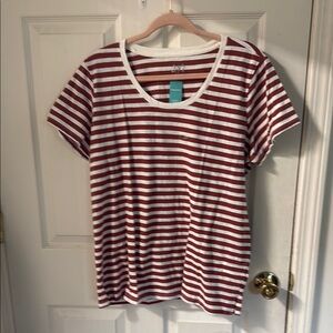 Striped Red and White Women's Top